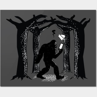 Bigfoot got no reception in the forest Posters and Art